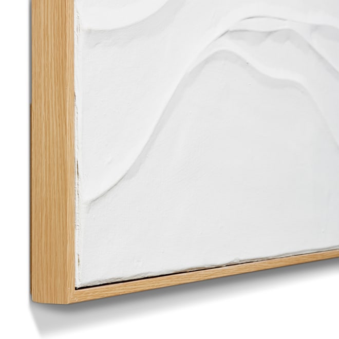 Wavy Hand Painted Wall Art - White/Natural, 120cm (H)