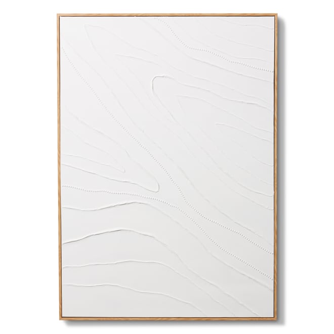 Osage Hand Painted Wall Art - White/Natural, 140cm (H)