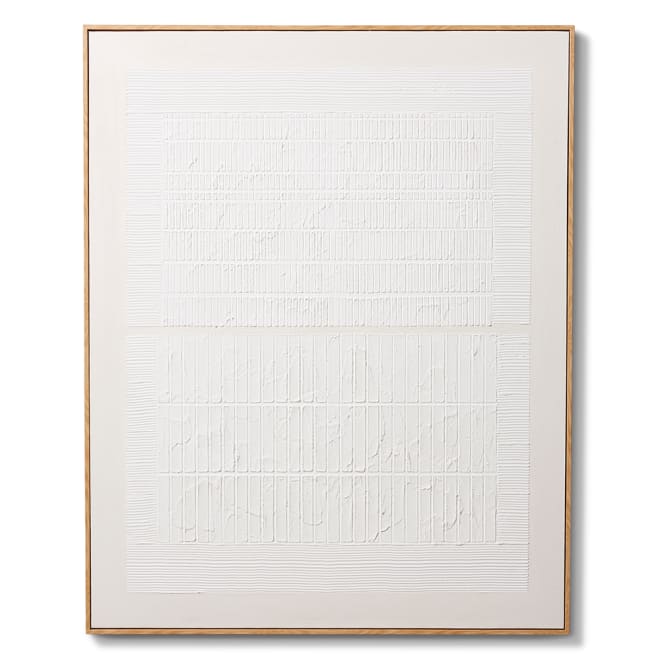 Sekani Hand Painted Wall Art - White, 150cm (H)