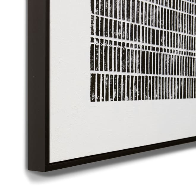 Shawnee Hand Painted Wall Art - Black/White/Black, 150cm (H)
