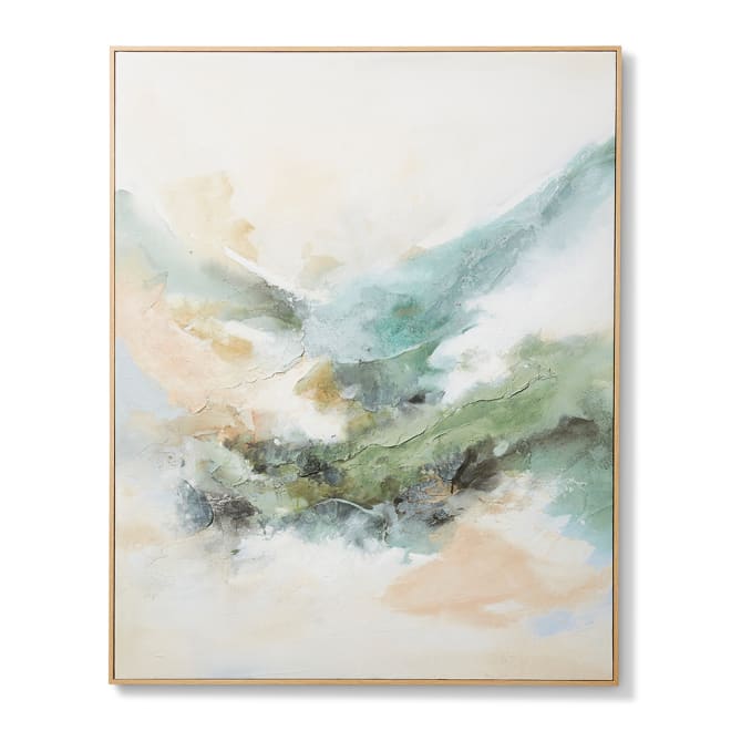 The Moment Hand Painted Wall Art - Green/Natural, 150cm (H)