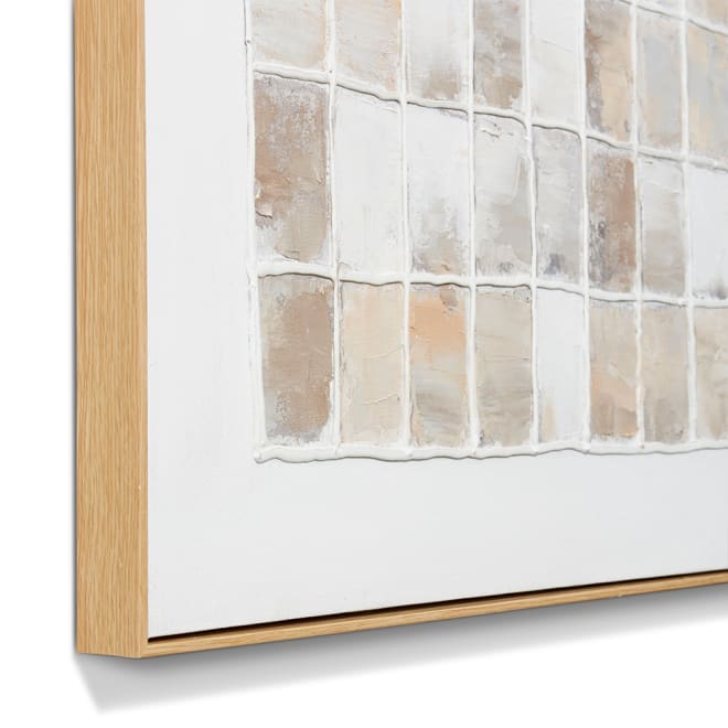 Gonzalo Hand Painted Wall Art - Beige, 120cm (H)