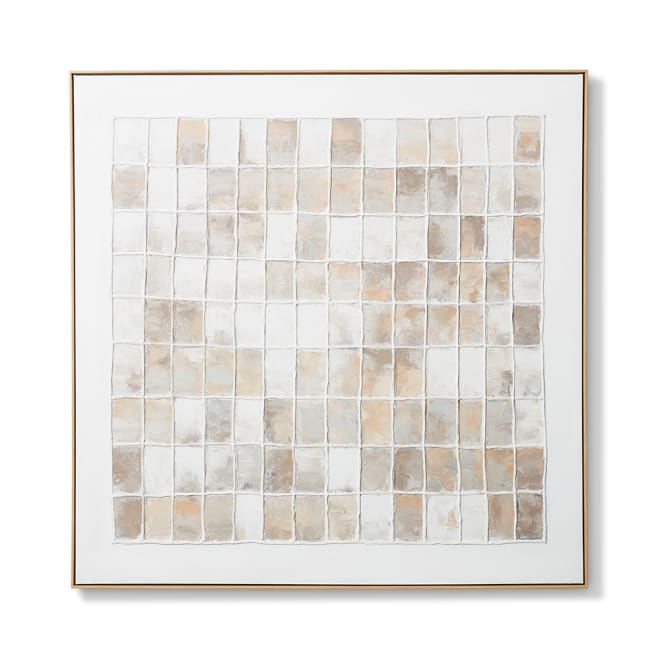 Gonzalo Hand Painted Wall Art - Beige, 120cm (H)