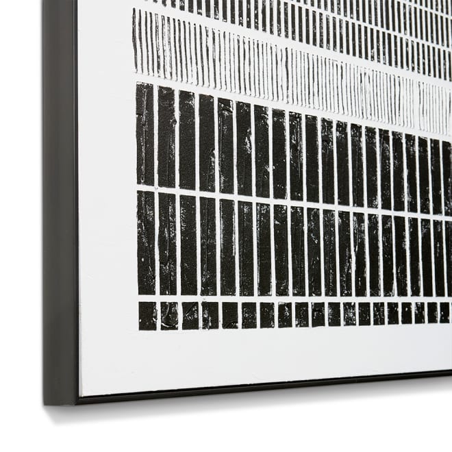 Yaiza Hand Painted Wall Art - Black/White/Black, 75cm (H)