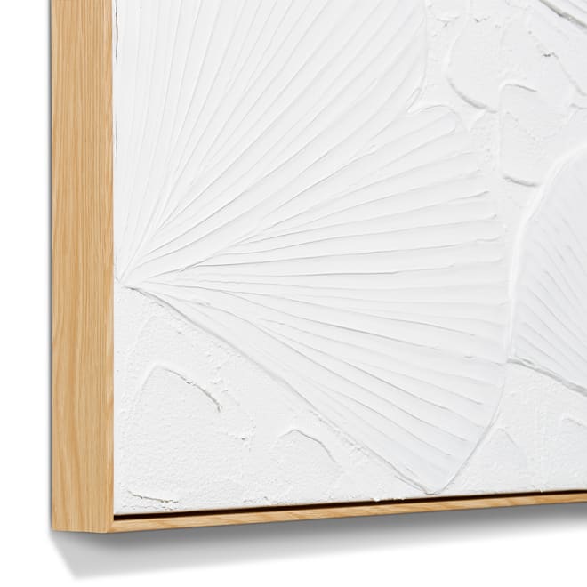 Ginko Hand Painted Wall Art - White, 100cm (H)