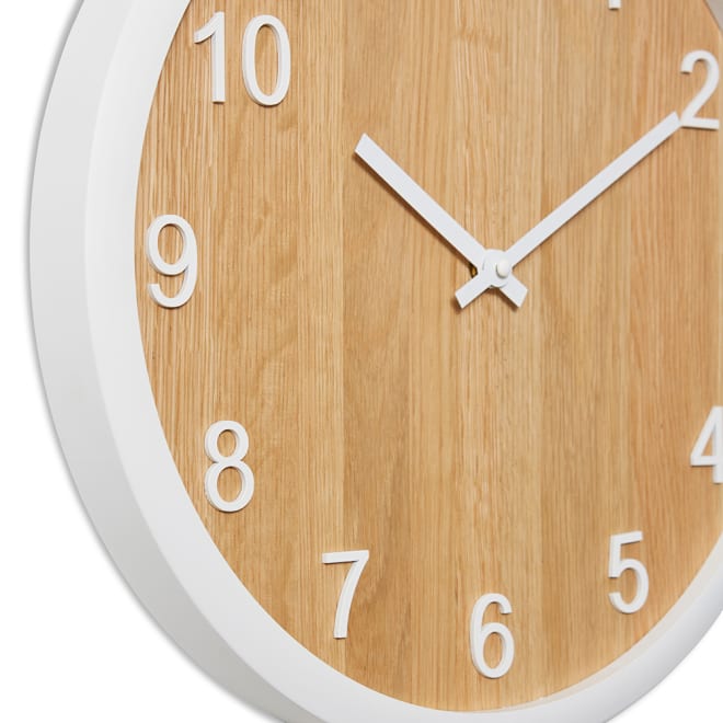 Bryden Wall Clock - Natural/White, 40cm (H)