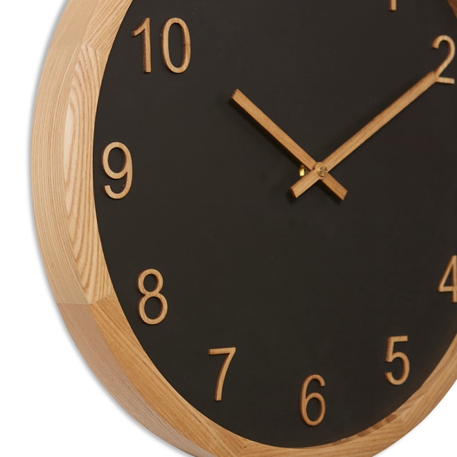 Kaylen Wall Clock - Black/Natural, 40cm (H)
