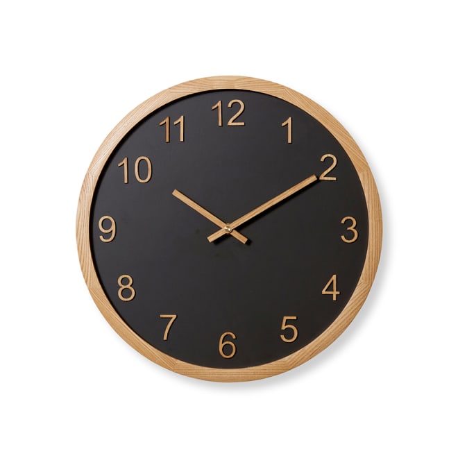 Kaylen Wall Clock - Black/Natural, 40cm (H)