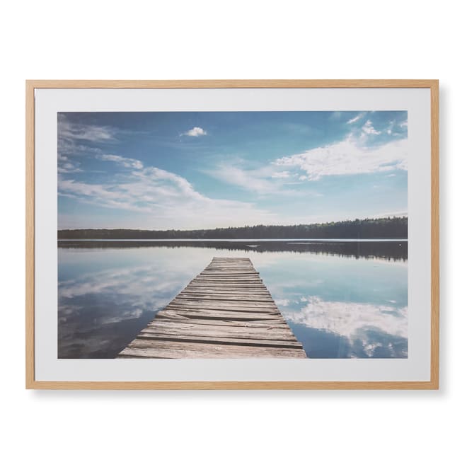 Stillness Framed Wall Art - Blue, 90cm (H)