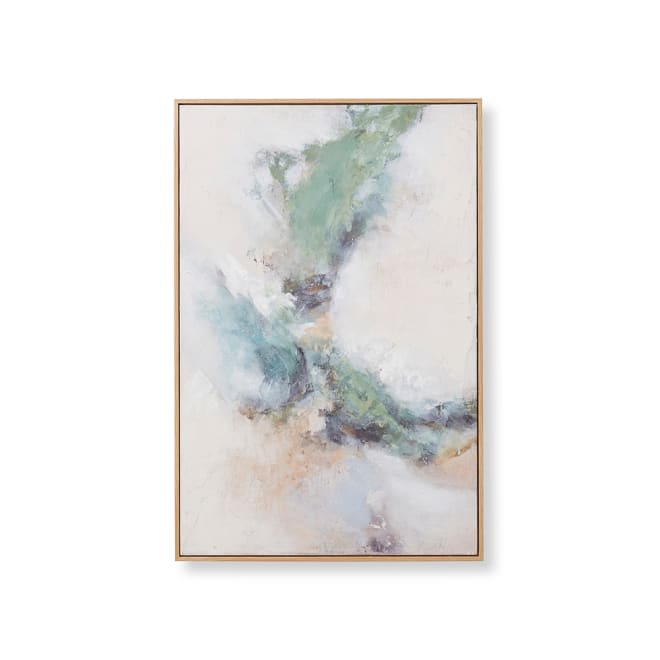Murky Hand Painted Wall Art - Green, 90cm (H)