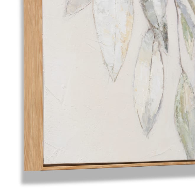 Leafy Hand Painted Wall Art - Green, 100cm (H)