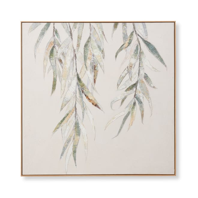 Willow Hand Painted Wall Art - Green, 100cm (H)