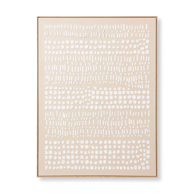 Jabari Hand Painted Wall Art - Beige/Cream, 120cm (H)