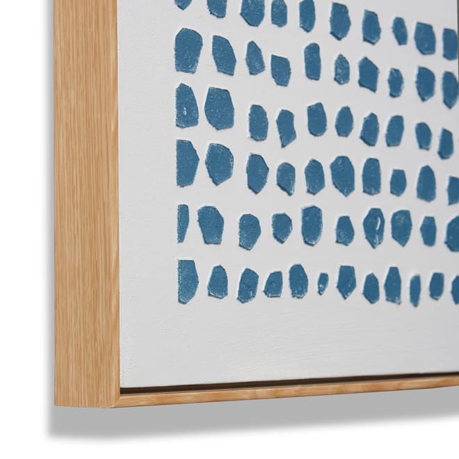 Jabari Hand Painted Wall Art - Cream/Blue, 120cm (H)