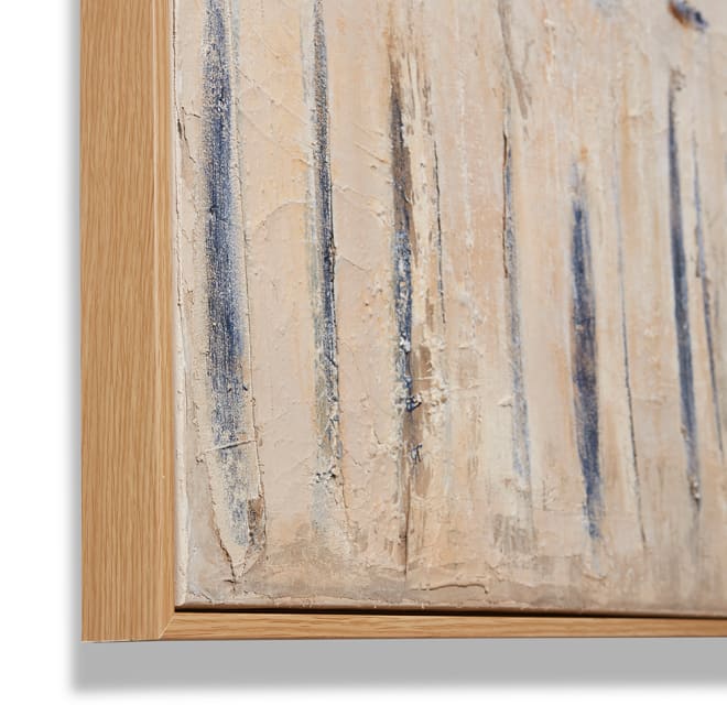 Masego Hand Painted Wall Art - Beige/Blue, 150cm (H)