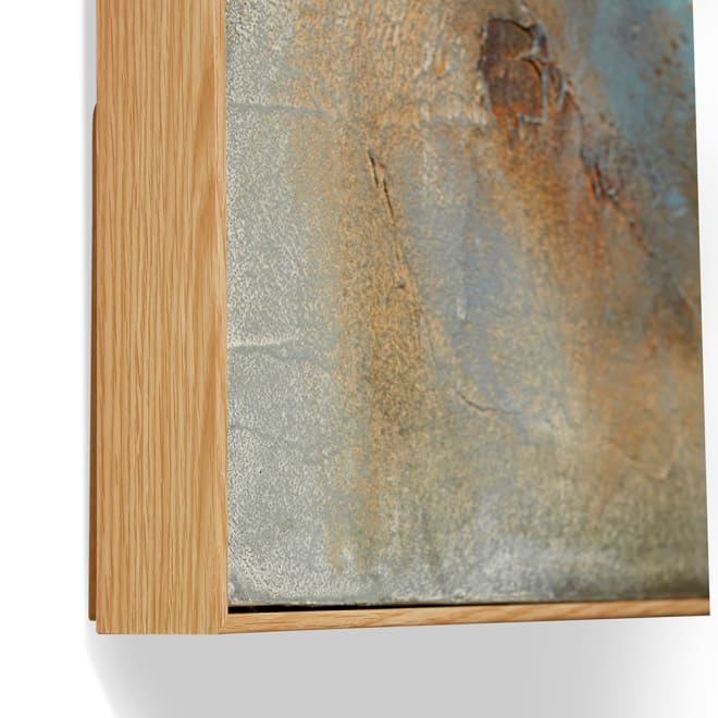 The Secret Hand Painted Wall A - Brown Blue, 120cm (H)