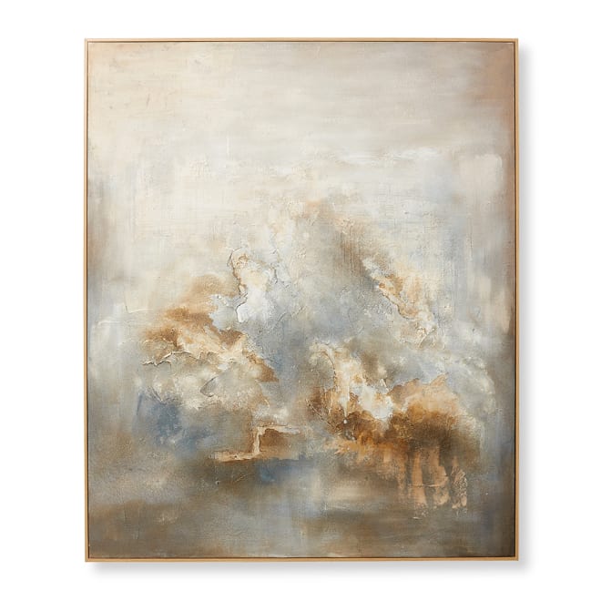 The Secret Hand Painted Wall A - Brown Blue, 180cm (H)