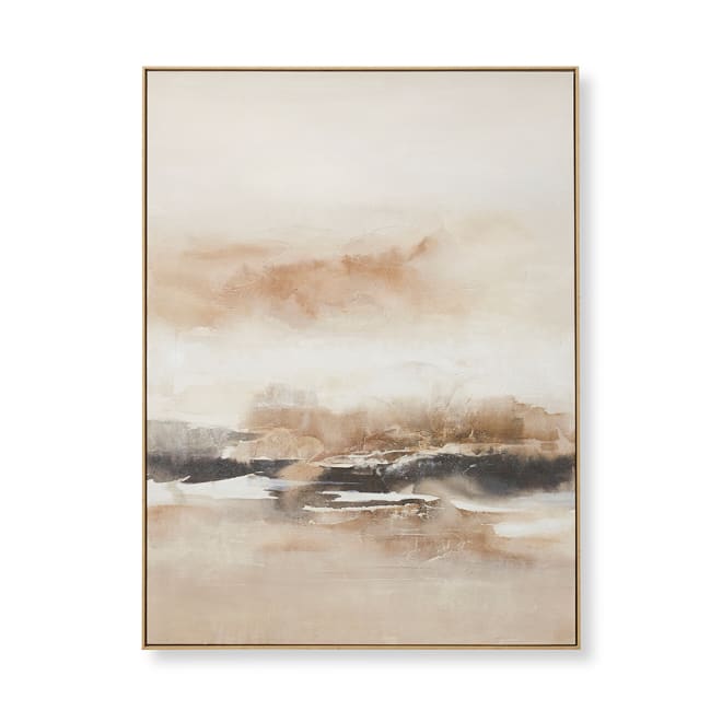 Mosa Hand Painted Wall Art - Brown Black, 120cm (H)