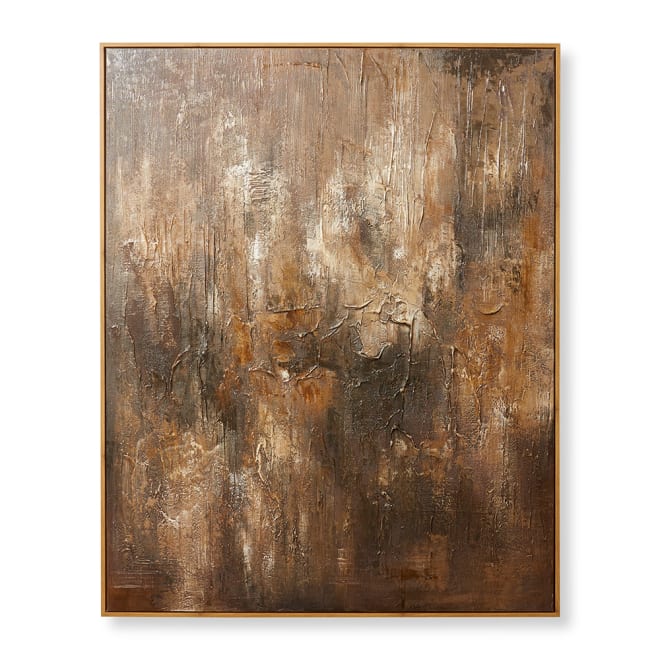 Stormy Hand Painted Wall Art - Brown, 150cm (H)