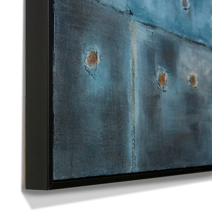Huba Hand Painted Wall Art - Blue, 150cm (H)