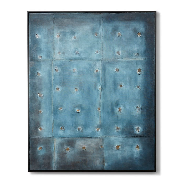 Huba Hand Painted Wall Art - Blue, 150cm (H)