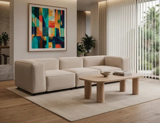 Nolia Modular Sofa - 3 Seater - Beige, 104cm W