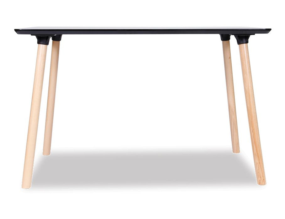 Massa Table - 120x80cm - Natural Legs - Black Top