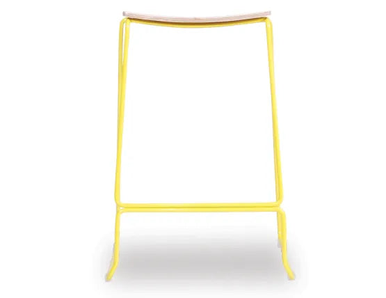 Ardent Stool - Yellow - Natural, Wood, 67cm H