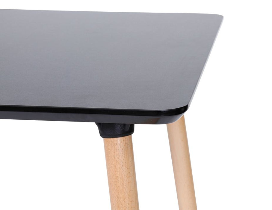 Massa Table - 80x80cm - Natural Legs - Black Top