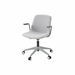 Vista Swivel Chair fully upholstered in white with white castor base, front angle