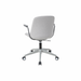 Vista Swivel Chair fully upholstered in white with white castor base, rear angle