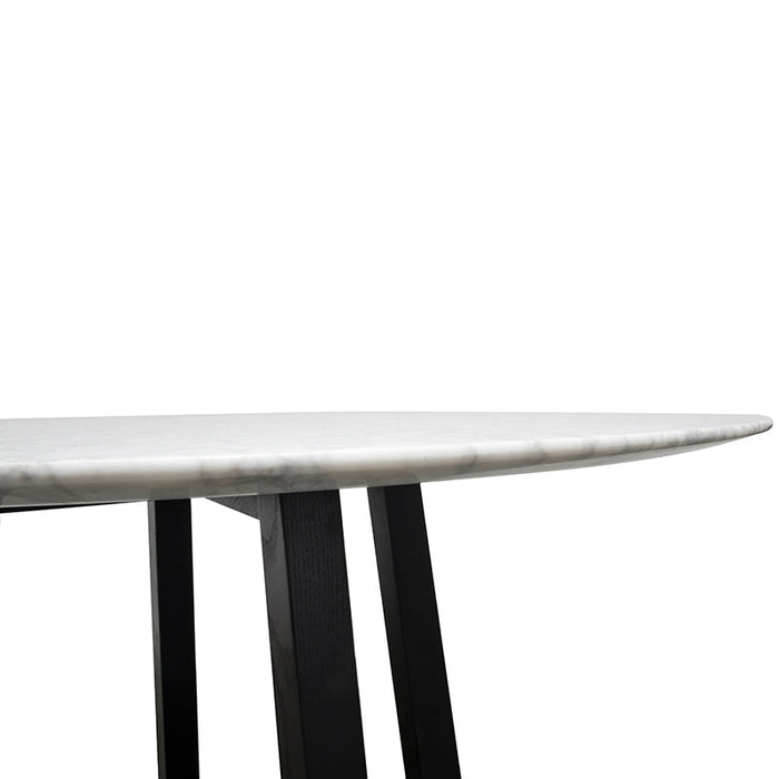 CDT978-SD 1.15m Round Marble Dining Table - Black Base