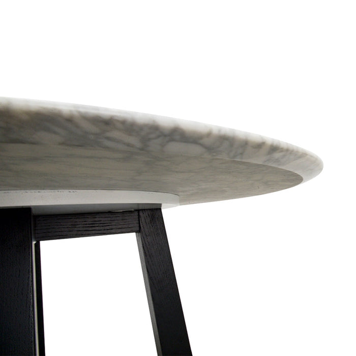 CDT978-SD 1.15m Round Marble Dining Table - Black Base