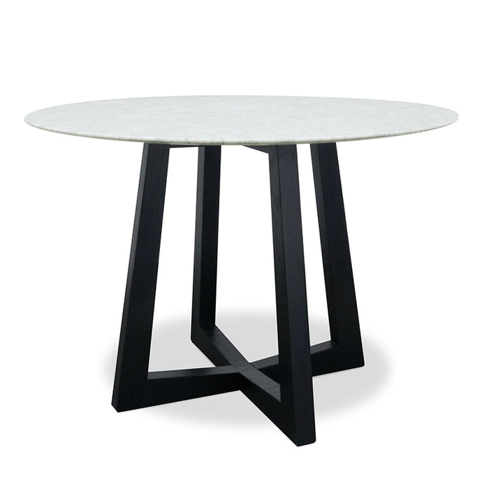 CDT978-SD 1.15m Round Marble Dining Table - Black Base