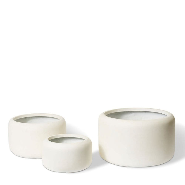 Saheed Low Fibrestone Planter - Beige
