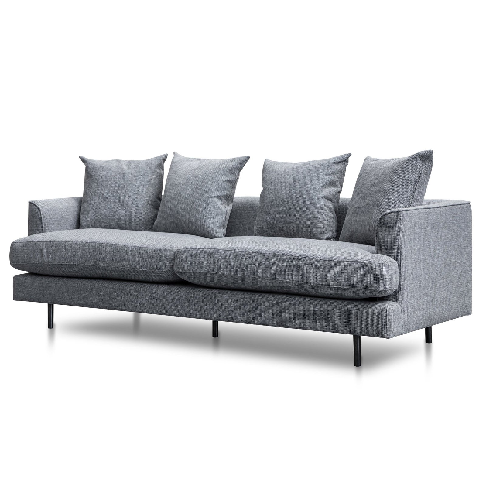 Calibre Furniture Andre 3 Seater Fabric Sofa - Graphite Grey
