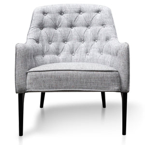 Calibre Furniture Wilson Fabric Armchair - Light Spec Grey - Black