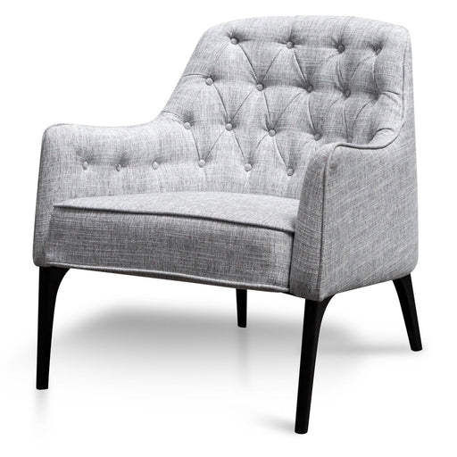 Calibre Furniture Wilson Fabric Armchair - Light Spec Grey - Black