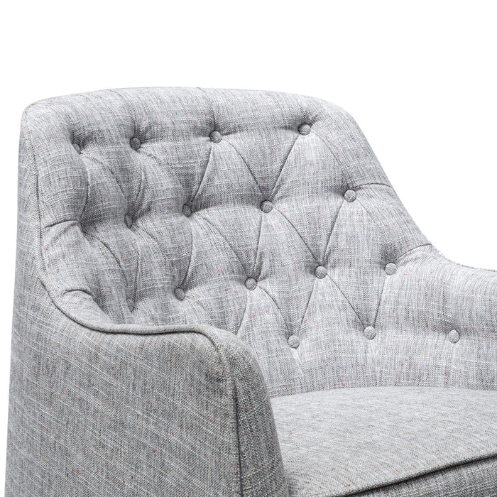 Calibre Furniture Wilson Fabric Armchair - Light Spec Grey - Black