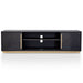 Calibre Furniture Wilma 1.8m Wooden TV Entertainment Unit - Peppercorn and Brass
