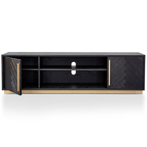 Calibre Furniture Wilma 1.8m Wooden TV Entertainment Unit - Peppercorn and Brass