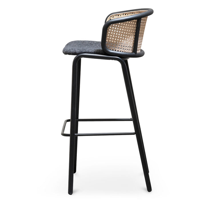 Calibre Furniture Florine Fabric Bar Stool - Black Legs