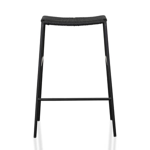Calibre Furniture Set of 2 - Carrillo 65cm Rattan Barstool - Full Black
