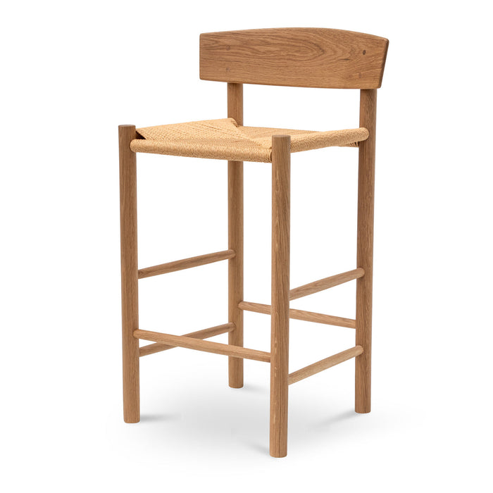 Calibre Furniture Erika 65cm Bar Stool - Natural with Back Rest