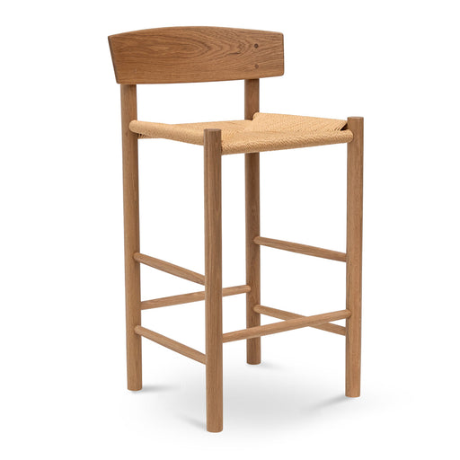 Calibre Furniture Erika 65cm Bar Stool - Natural with Back Rest