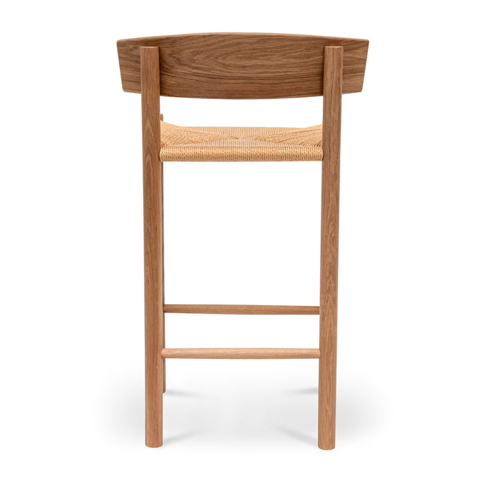 Calibre Furniture Erika 65cm Bar Stool - Natural with Back Rest