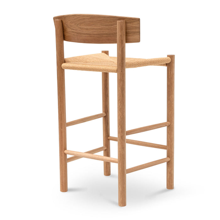 Calibre Furniture Erika 65cm Bar Stool - Natural with Back Rest