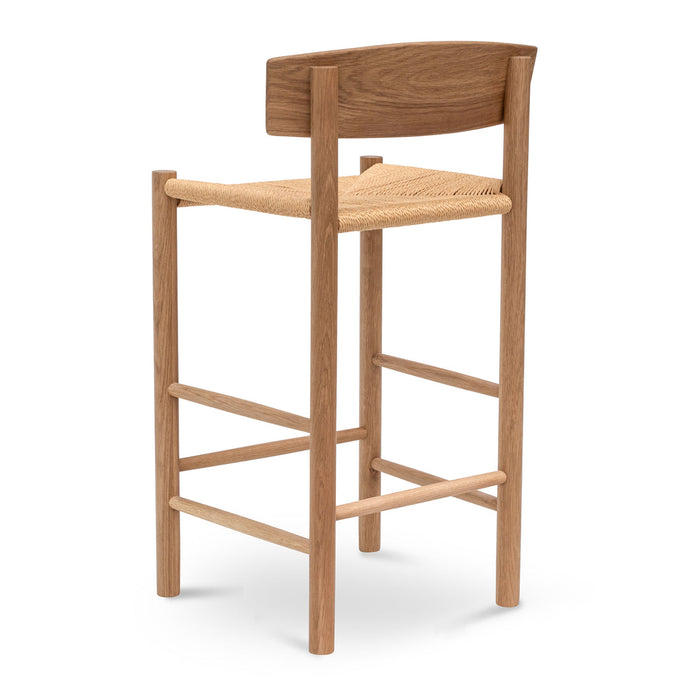 Calibre Furniture Erika 65cm Bar Stool - Natural with Back Rest