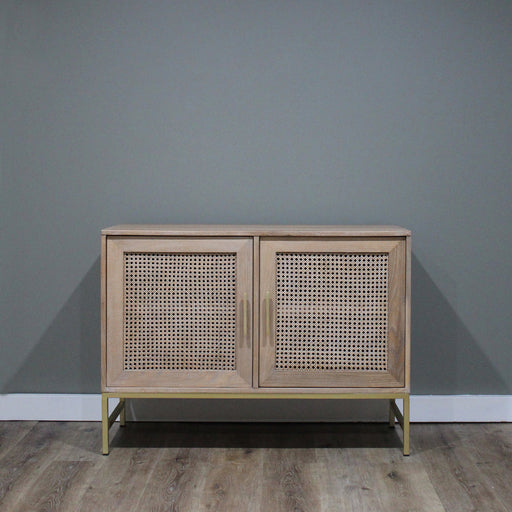 Hudson Furniture Mala Timber And Rattan 2 Shelf Cabinet