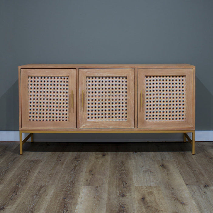 Hudson Furniture Mala Timber and Rattan 3-door Buffet